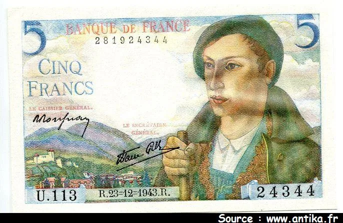 5 FRANCS BERGER - Type 1943