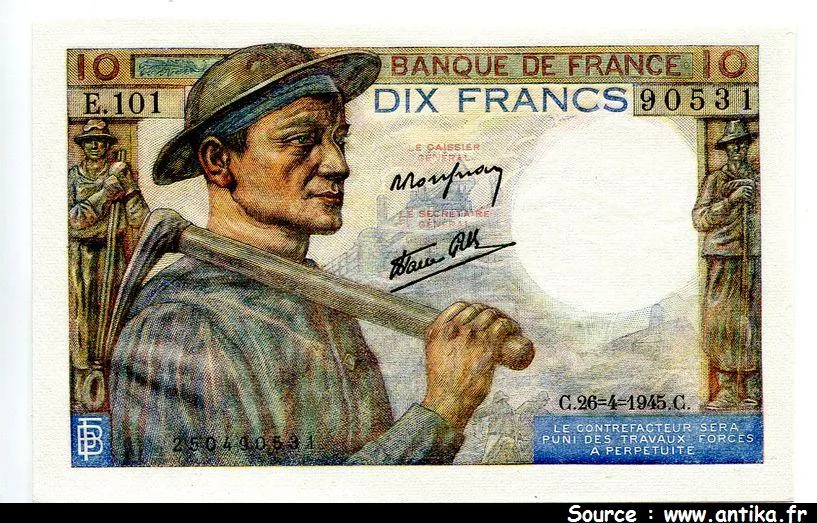 10 FRANCS MINEUR - type 1941