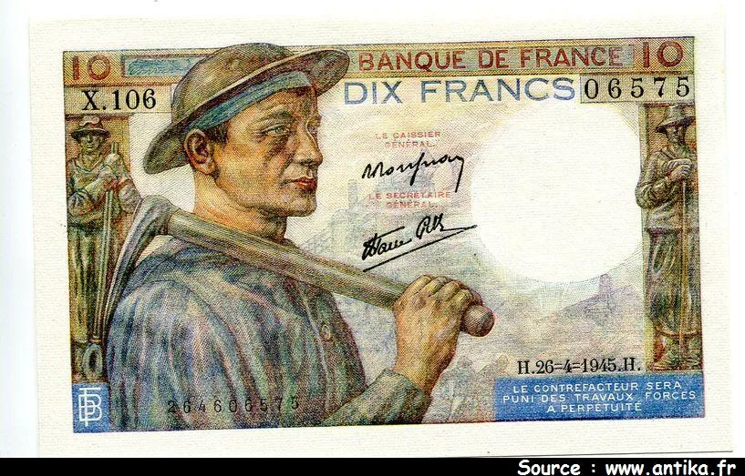 10 FRANCS MINEUR - type 1941