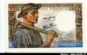 10 FRANCS MINEUR - type 1941