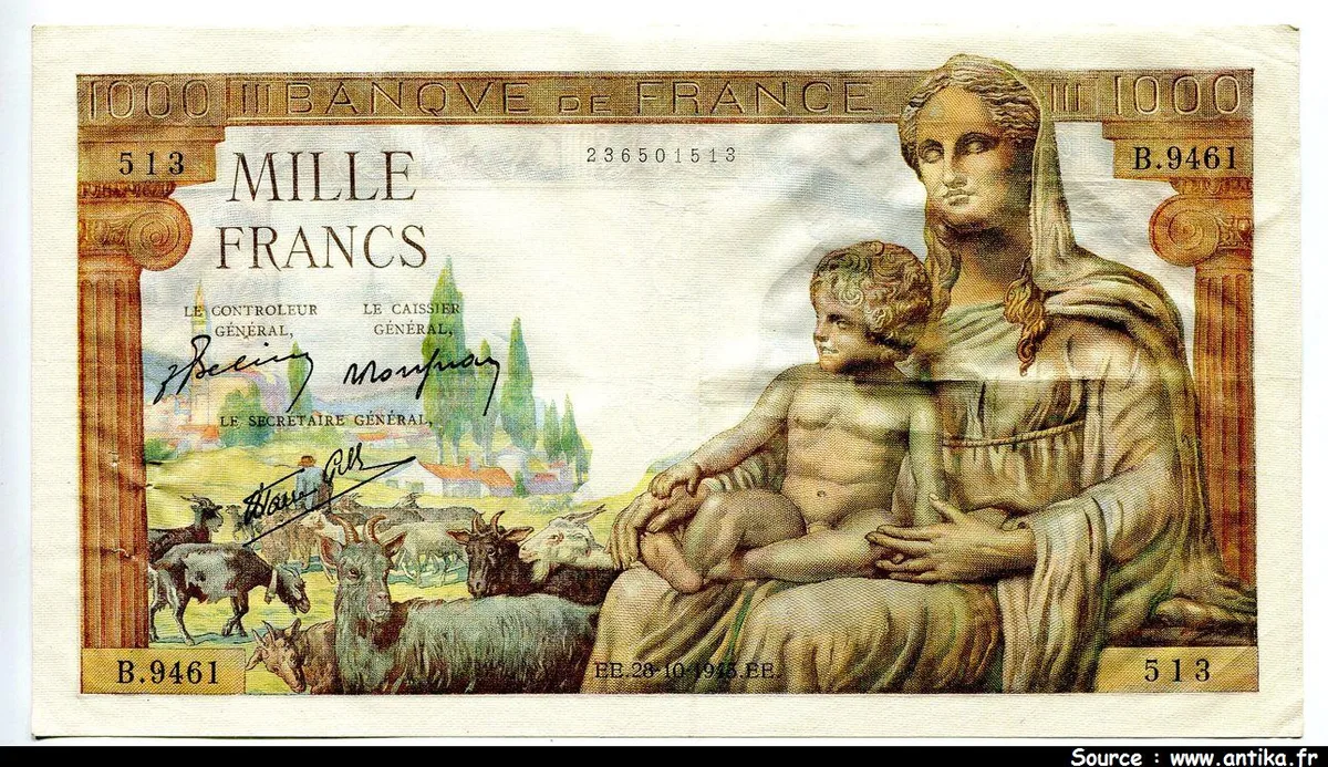 1000 FRANCS DEMETER - Type 1942