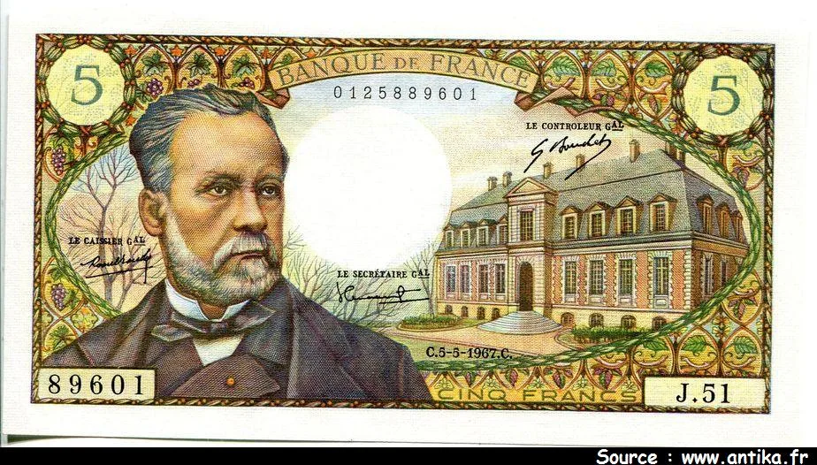 5 FRANCS PASTEUR - Type 1966