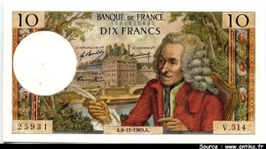10 FRANCS VOLTAIRE - Type 1963