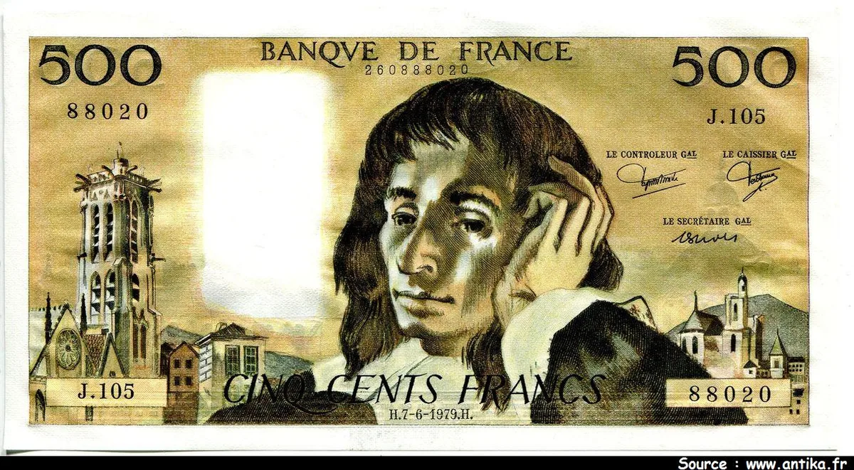 500 FRANCS PASCAL - Type 1968