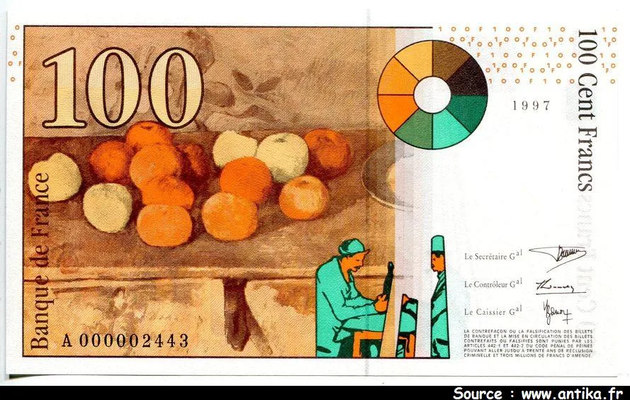 100 FRANCS CEZANNE -Type 1997