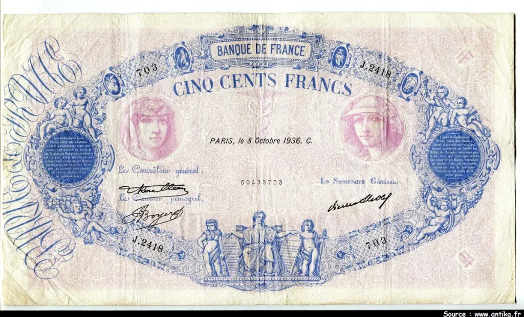 500 FRANCS BLEU & ROSE - Type 1888