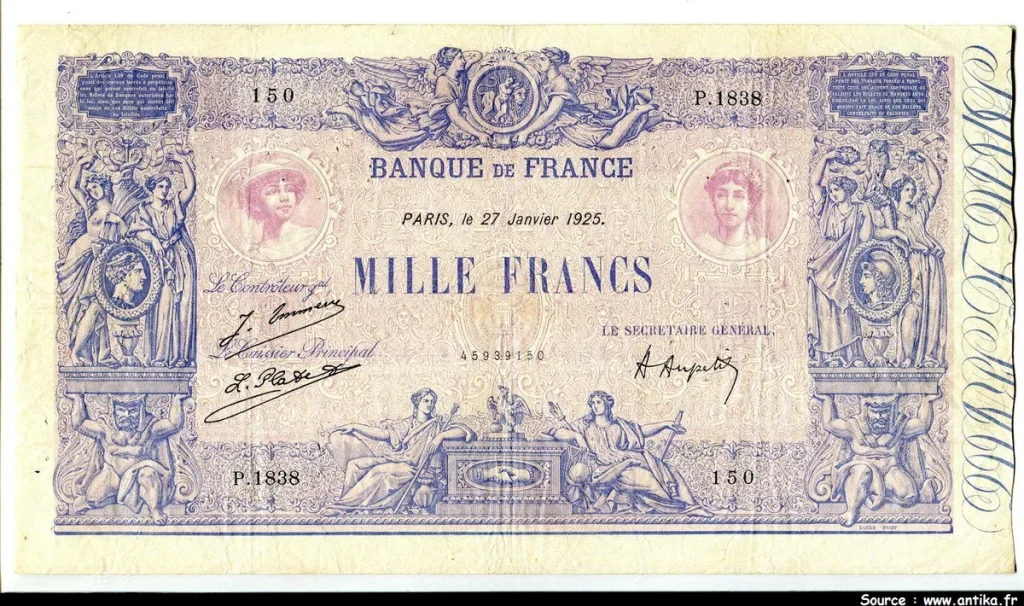 1000 FRANCS BLEU & ROSE - Type 1889