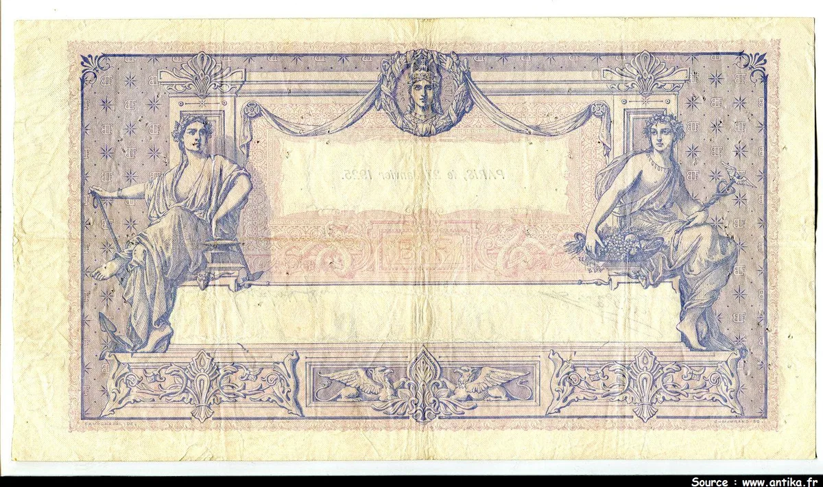 1000 FRANCS BLEU & ROSE - Type 1889
