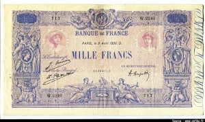 1000 FRANCS BLEU & ROSE - Type 1889