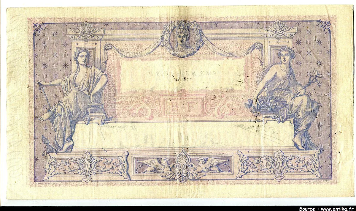 1000 FRANCS BLEU & ROSE - Type 1889