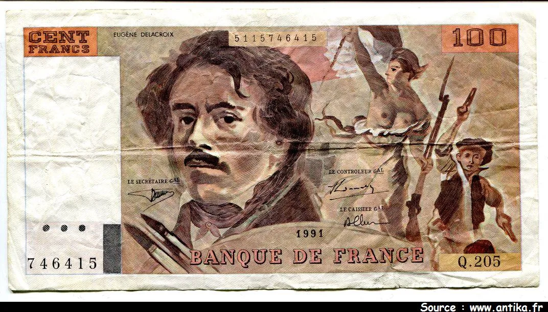 100 FRANCS DELACROIX - Type 1978 "imprimé en continu"
