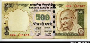 500 Rupees Mahatma Gandhi * *