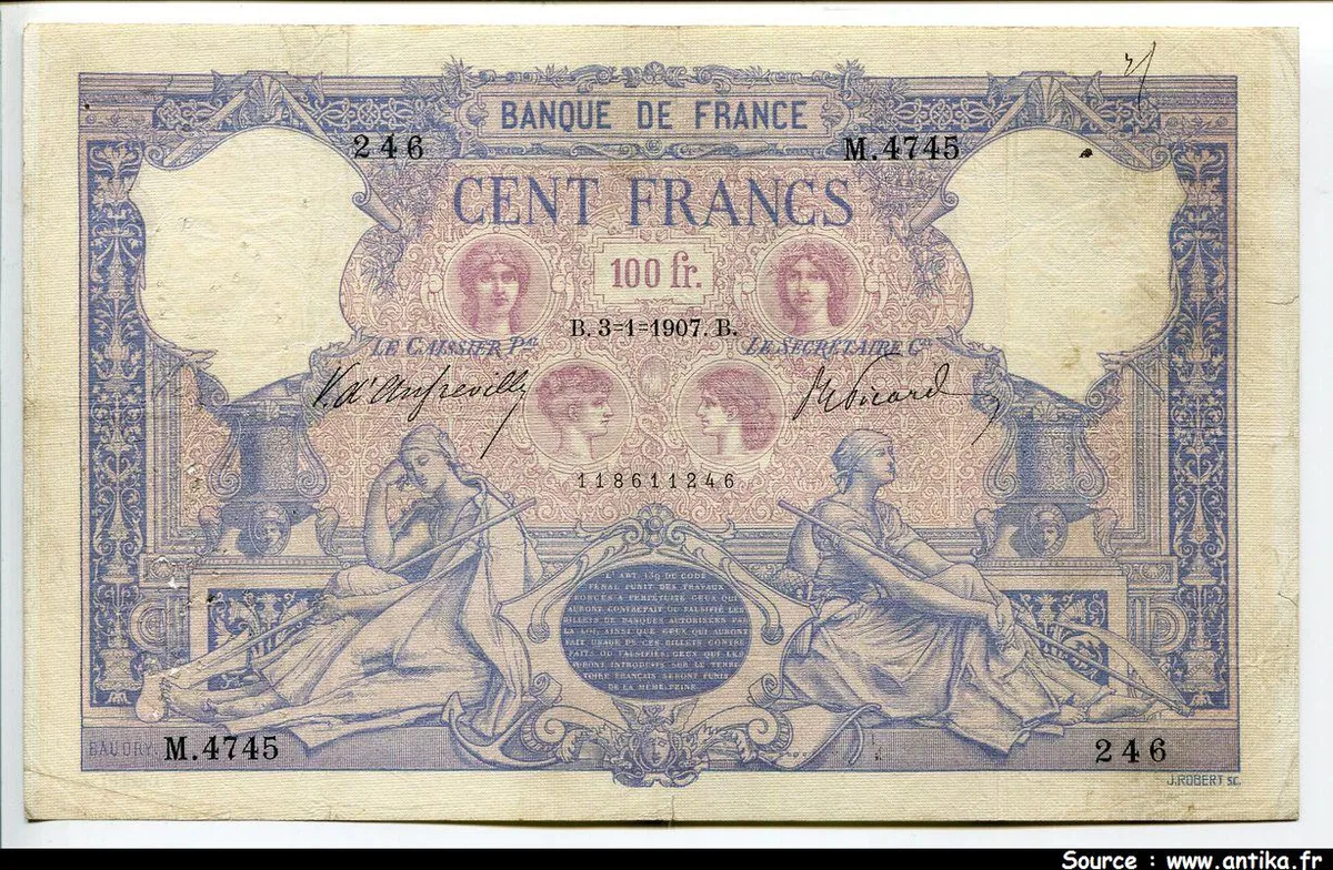 100 FRANCS BLEU & ROSE - Type 1888
