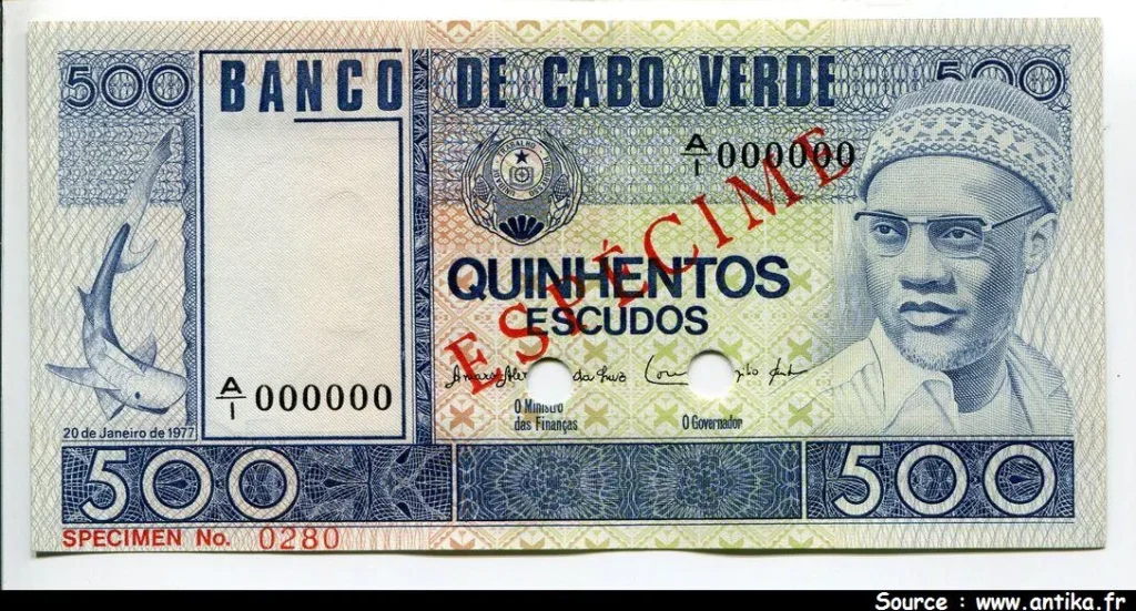 500 Escudos ESPECIMEN (Perforé 2 Trous) A.Cabrall