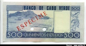 500 Escudos ESPECIMEN (Perforé 2 Trous) A.Cabrall