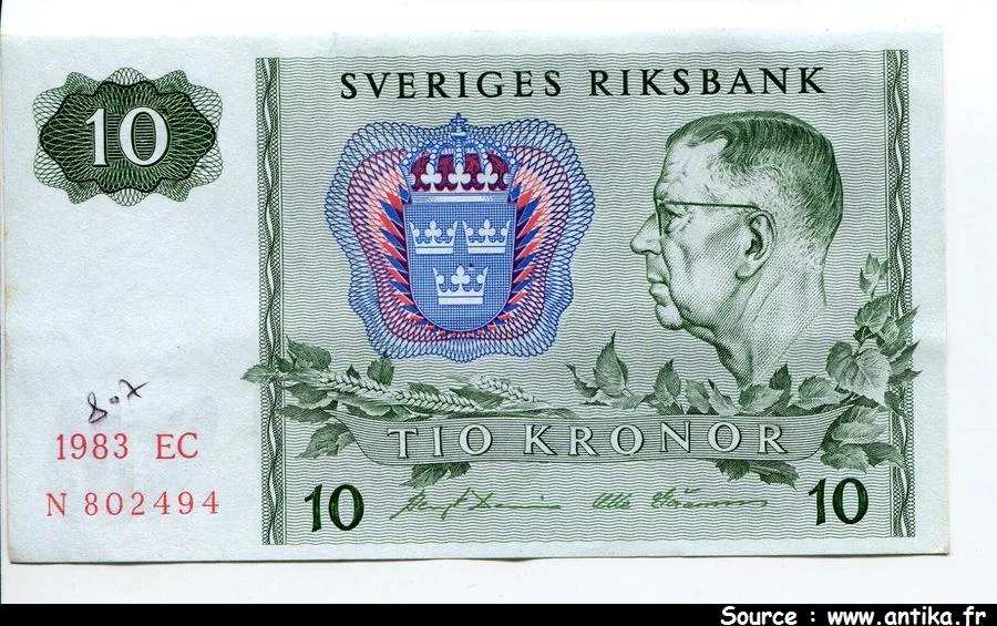 10 Kronor Roi Gustaf VI * * * * * * *