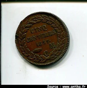 5 CENTIMES HONORE V 1819-1841