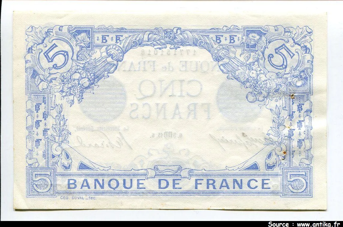 5 FRANCS BLEU - Type 1905