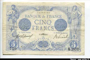 5 FRANCS BLEU - Type 1905
