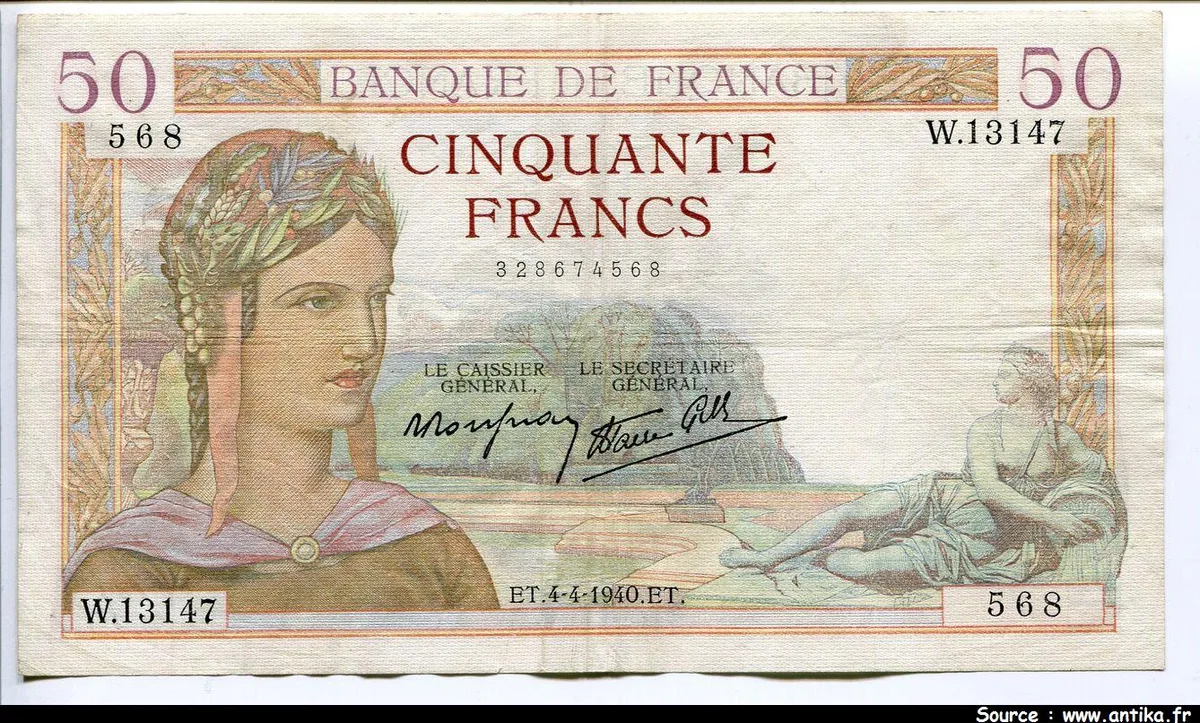 50 FRANCS CERES - Type 1933 modifié