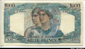 1000 FRANCS MINERVE & HERCULE - Type 1945