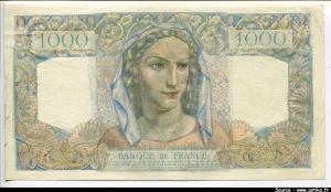 1000 FRANCS MINERVE & HERCULE - Type 1945