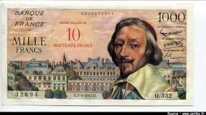 10 NF SUR 1000 FRANCS RICHELIEU - Type 1953