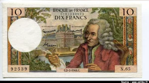 10 FRANCS VOLTAIRE - Type 1963