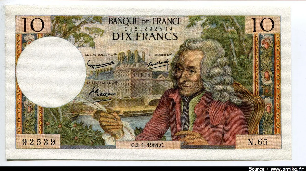 10 FRANCS VOLTAIRE - Type 1963