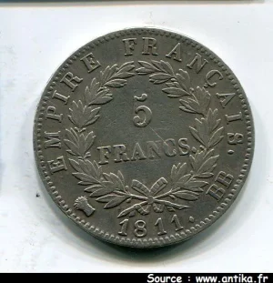 5 FRANCS NAP EMP revers EMPIRE