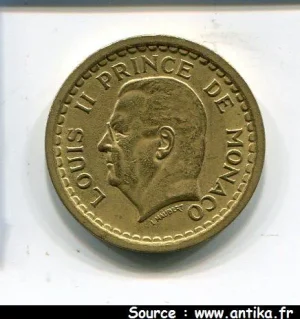 2 FRANCS LOUIS II 1922-1949