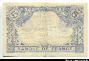 5 FRANCS BLEU - Type 1905