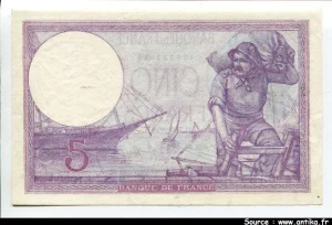 5 FRANCS VIOLET - Type 1917