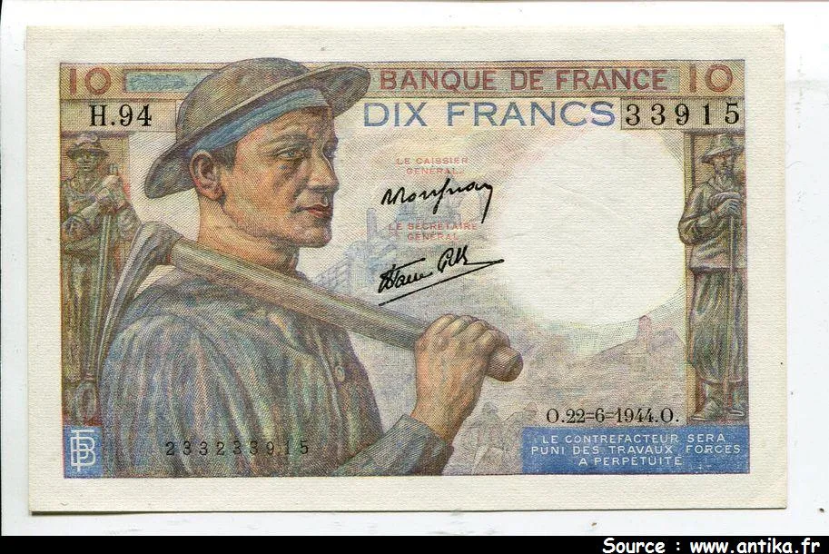 10 FRANCS MINEUR - type 1941