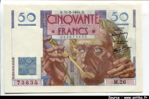 50 FRANCS LE VERRIER - Type 1946