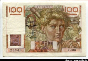 100 FRANCS JEUNE PAYSAN - Type 1945 filigrane inversé