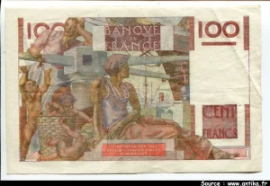 100 FRANCS JEUNE PAYSAN - Type 1945 filigrane inversé