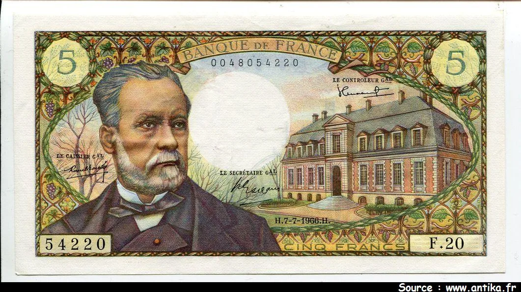 5 FRANCS PASTEUR - Type 1966