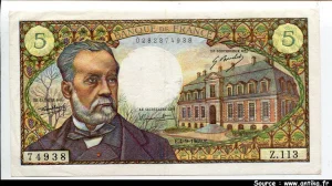5 FRANCS PASTEUR - Type 1966