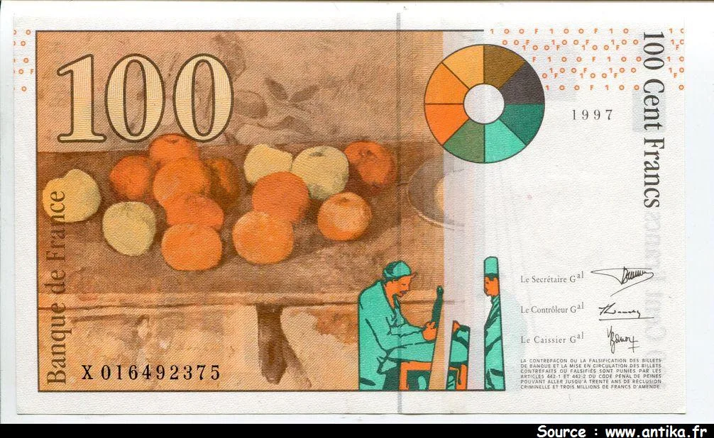 100 FRANCS CEZANNE -Type 1997