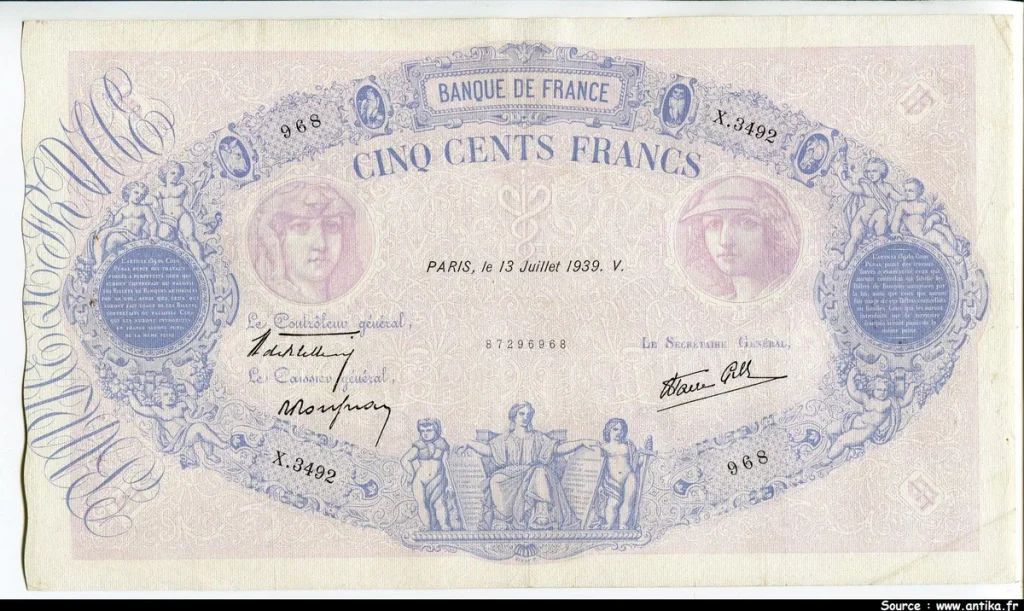 500 FRANCS BLEU & ROSE -Type 1888 modifié