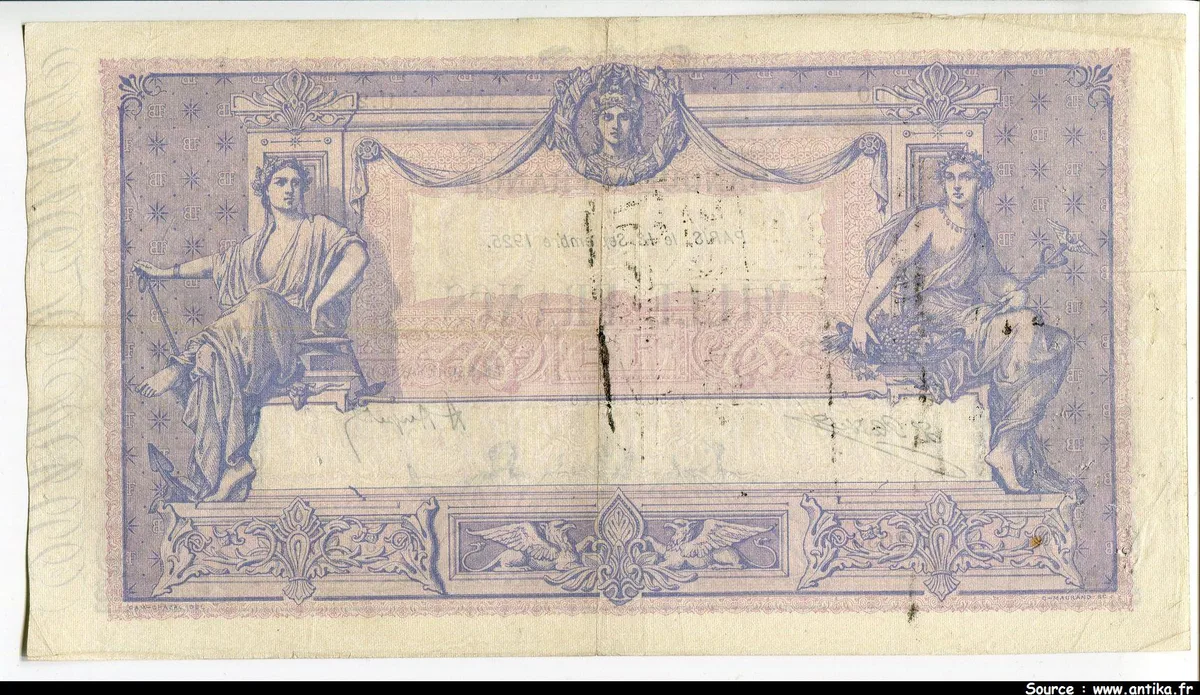 1000 FRANCS BLEU & ROSE - Type 1889