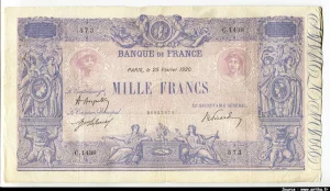 1000 FRANCS BLEU & ROSE - Type 1889