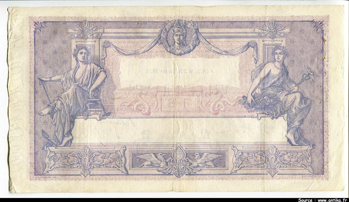 1000 FRANCS BLEU & ROSE - Type 1889