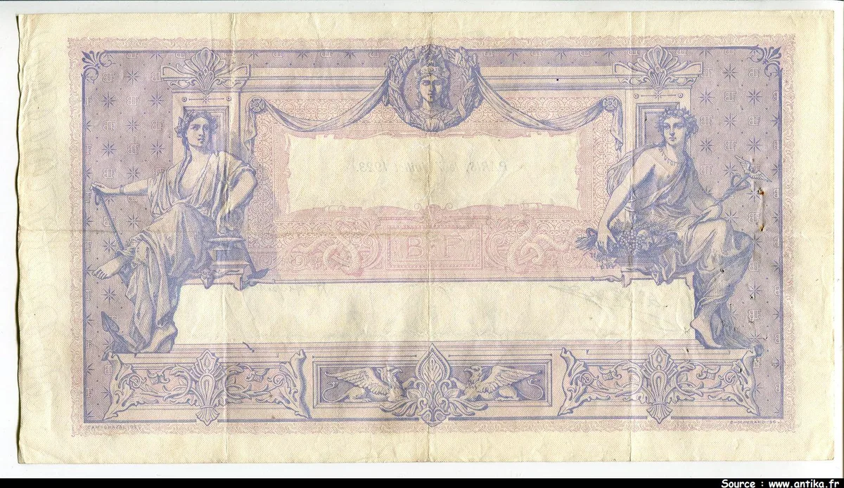 1000 FRANCS BLEU & ROSE - Type 1889