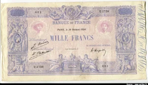 1000 FRANCS BLEU & ROSE - Type 1889
