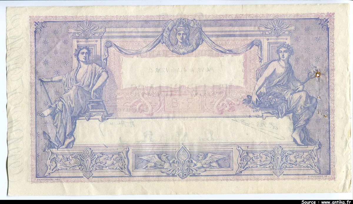 1000 FRANCS BLEU & ROSE - Type 1889