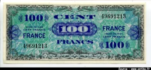 100 FRANCS Verso "France"