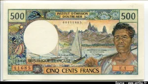 500 FRANCS Polynésien République Française