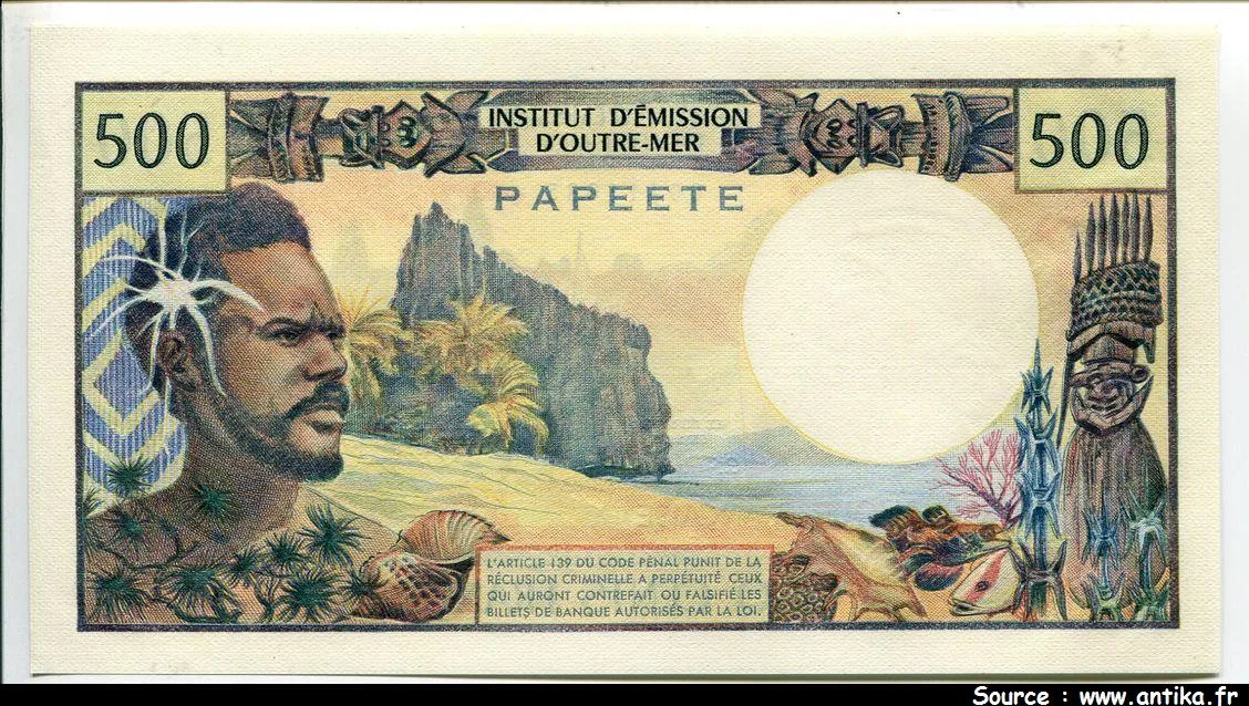 500 FRANCS Polynésien République Française